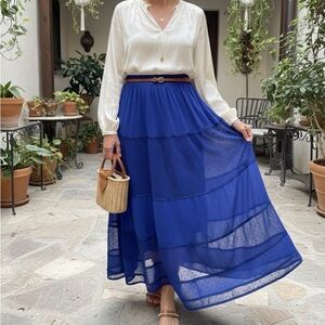 Dress the Population Royal Blue Maxi Skirt